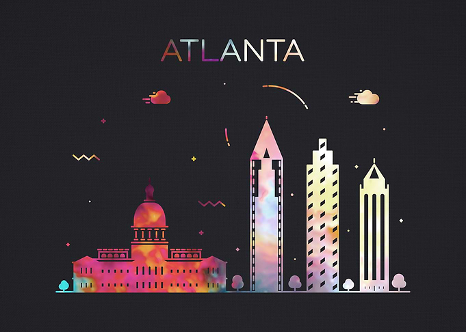 Atlanta City Skyline Dark