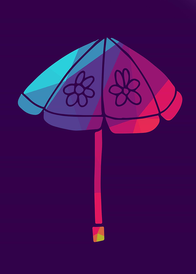 Rainbow Polygon Umbrella 8