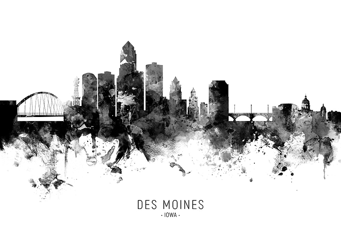 Des Moines Iowa Skyline
