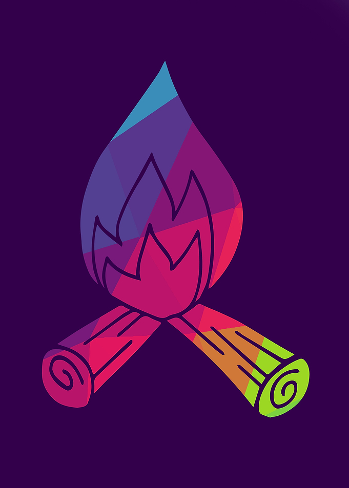 Rainbow Polygon Bonfire 3