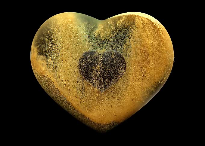 Big glass sand heart love