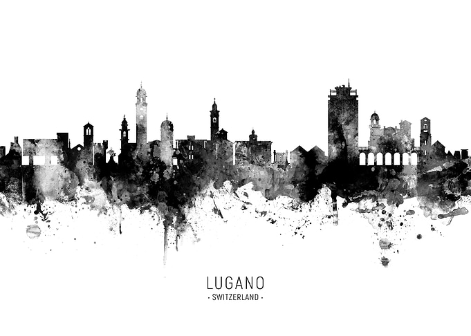 Lugano Switzerland Skyline