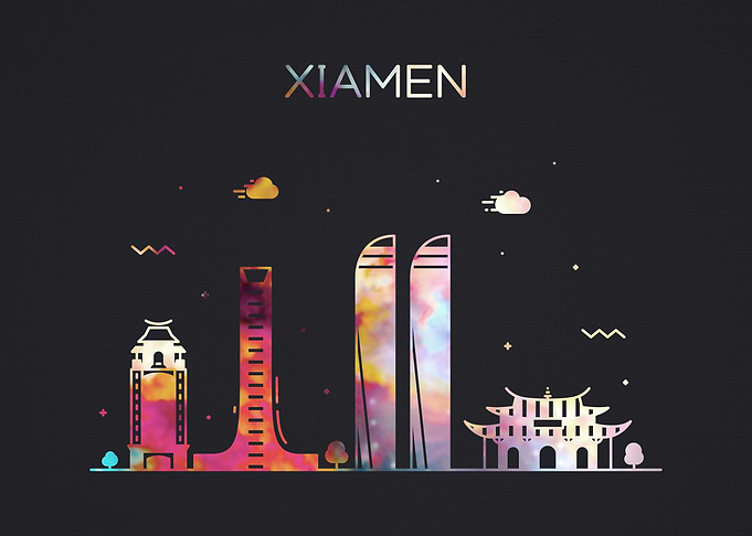 Xiamen China City Skyline