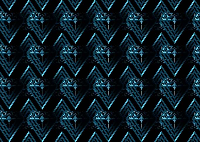 Rich blue diamond zigzag