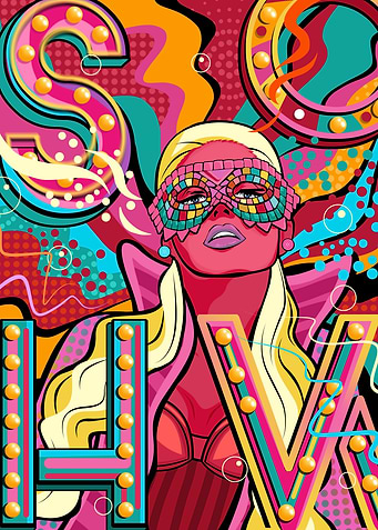 Colorful Girl Punk Hip Hop