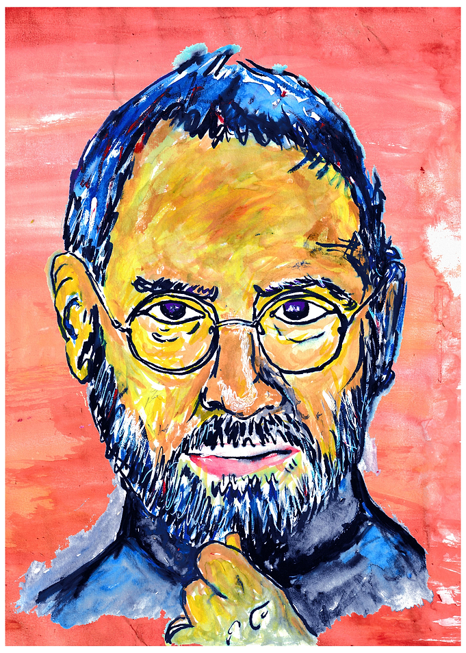 steve jobs watercolor art