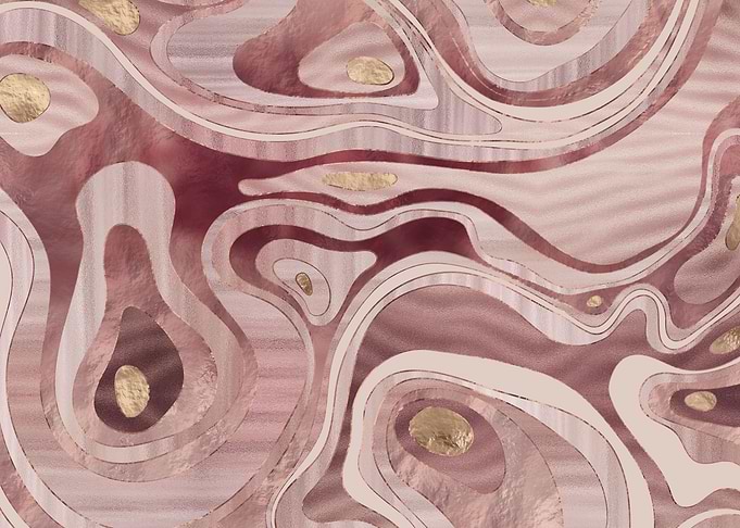 Marble Map Rose Gold