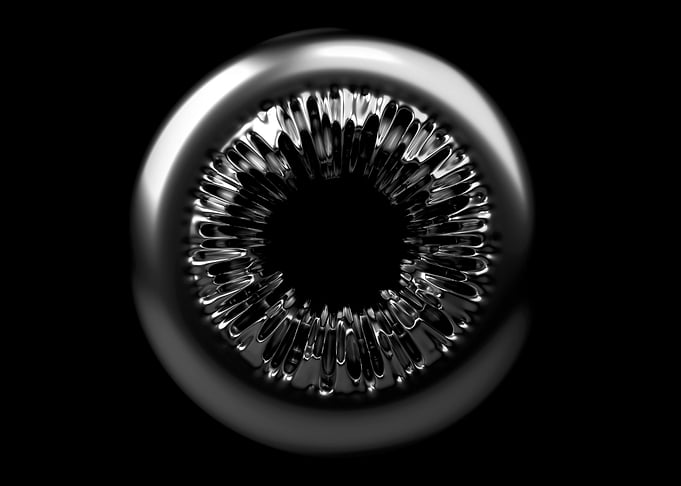 Liquid metal eye