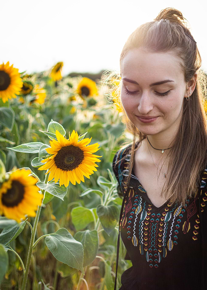Girl in a sunflowerfield