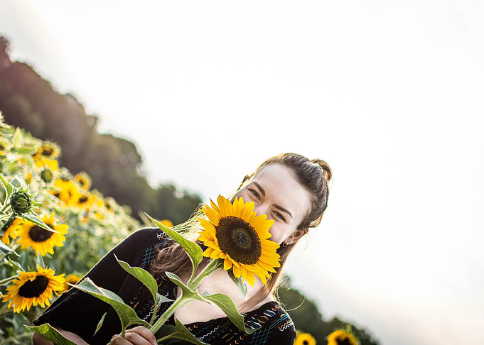 Girl in a sunflowerfield