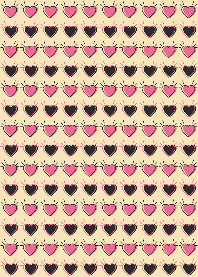 Heart and diamond pattern