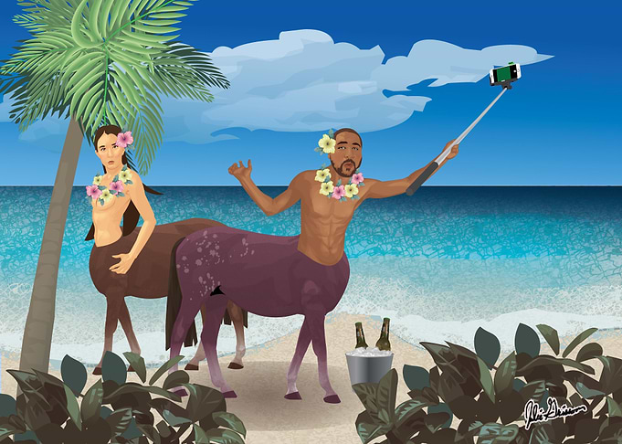 centaurs on a beach