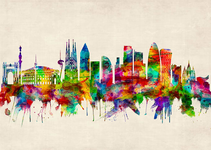 Barcelona Spain Skyline