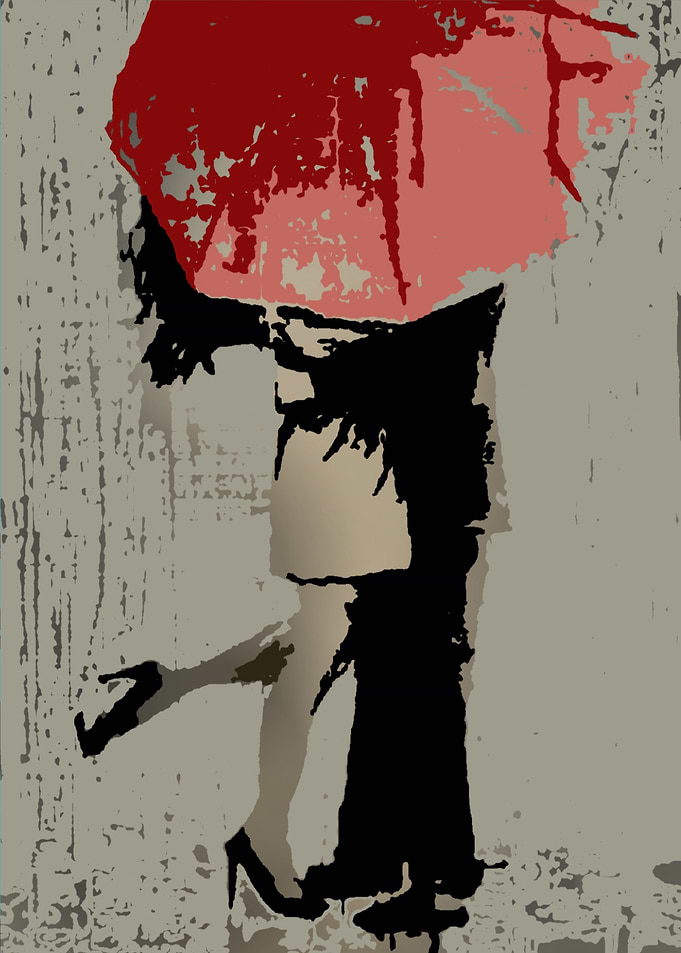 a kiss under the umbrella