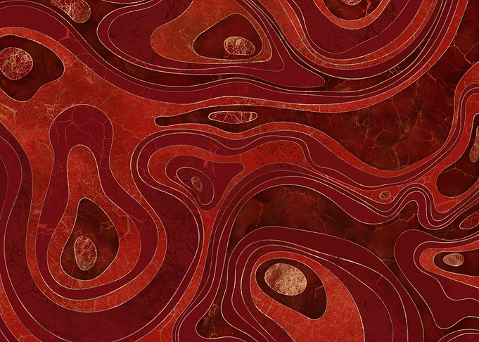 Marble Map Deep Reds