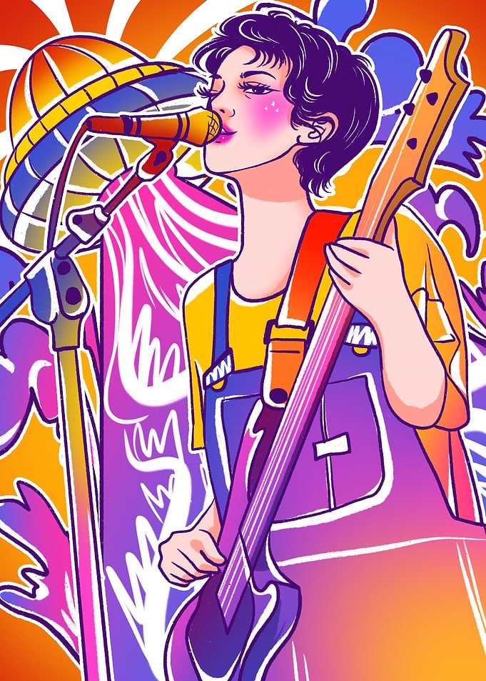 Girl playing guitar