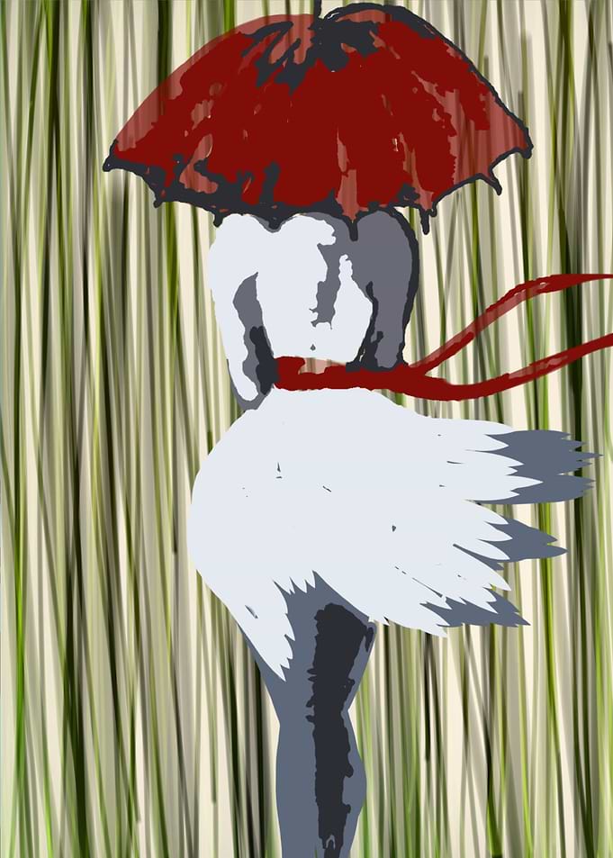 walking in the rain