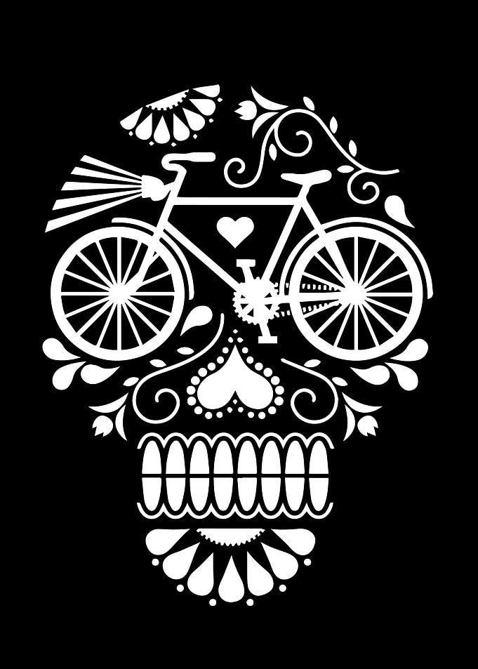 Skull bike art poster