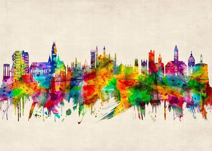 Cambridge England Skyline