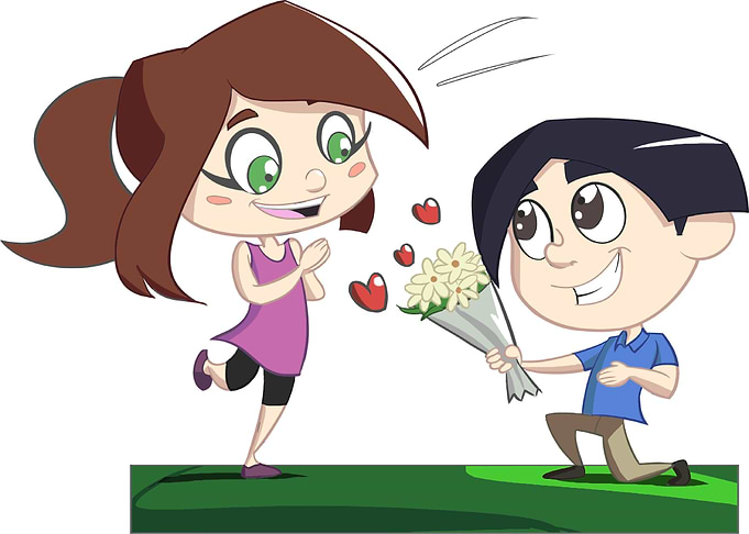 Cute Boy Giving Flowers