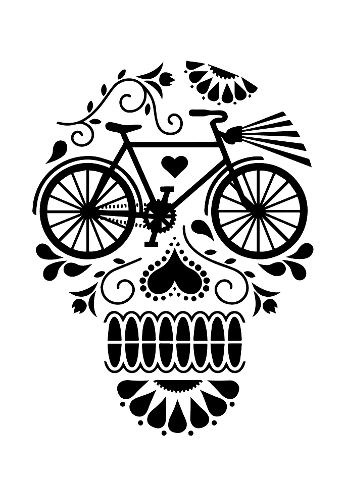 Skull bike art poster b