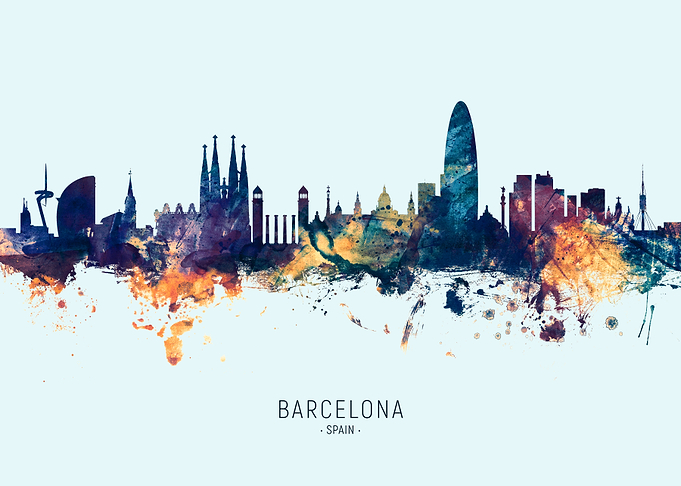 Barcelona Spain Skyline