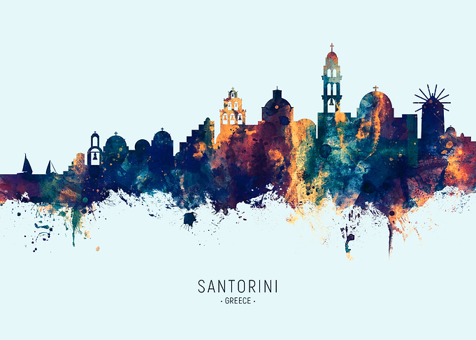 Santorini Greece Skyline