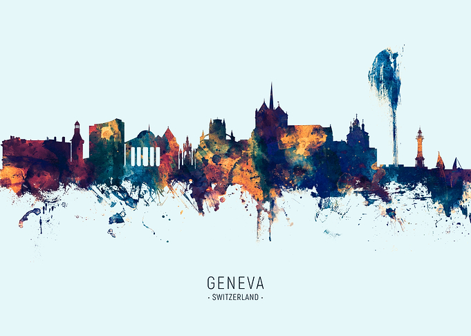 Geneva Switzerland Skyline