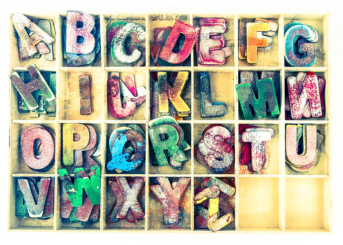 ABC alphabet wooden box