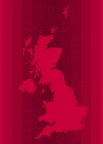 UK map on stripes back