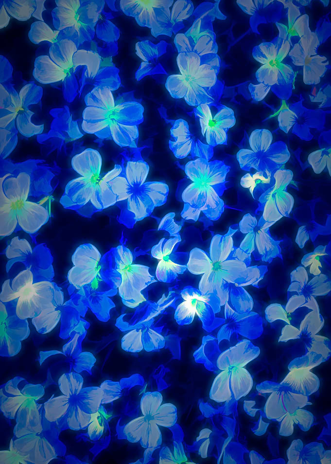 Blue flowers painting