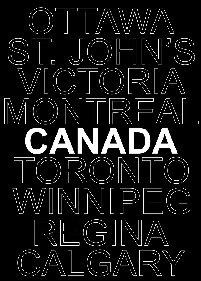 CANADA Cities Black White
