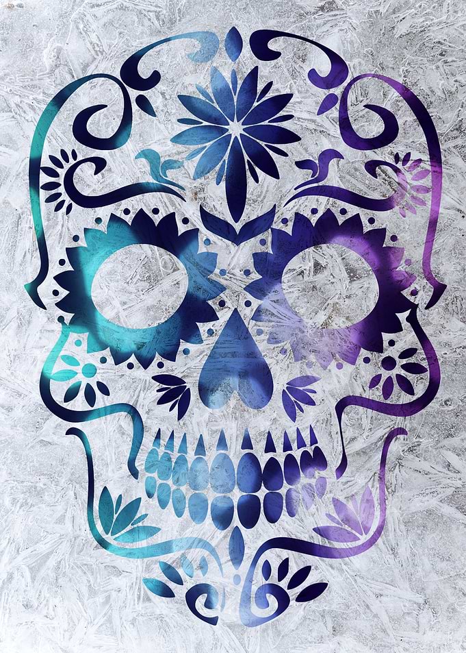 Sugar Skull Ice Blue