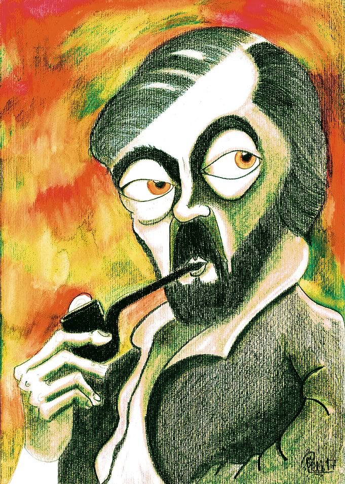 Julio Cortazar Caricature