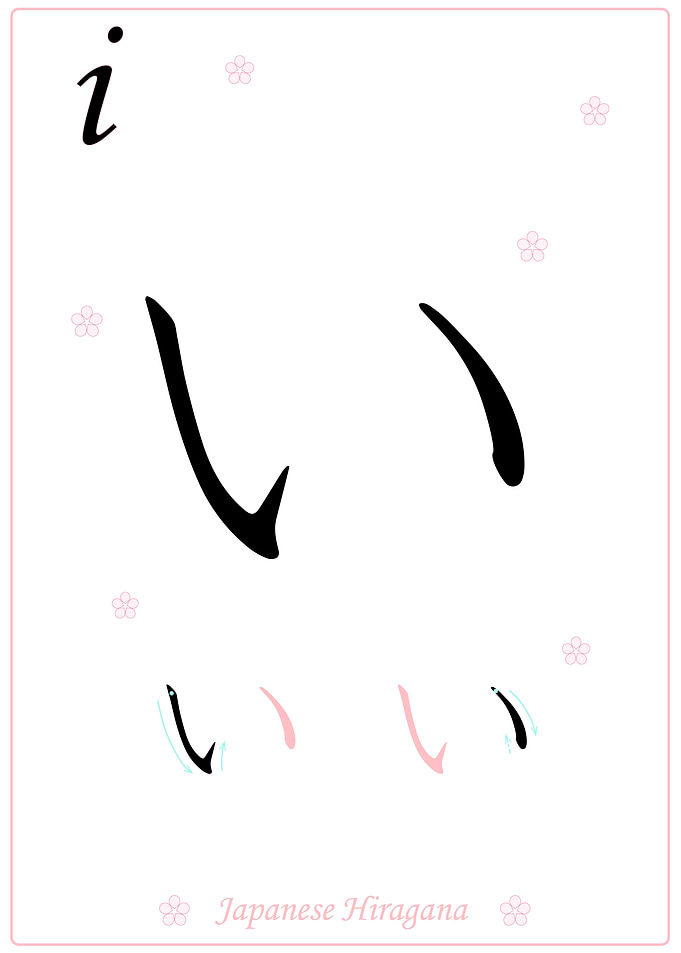 Japanese Hiragana I white