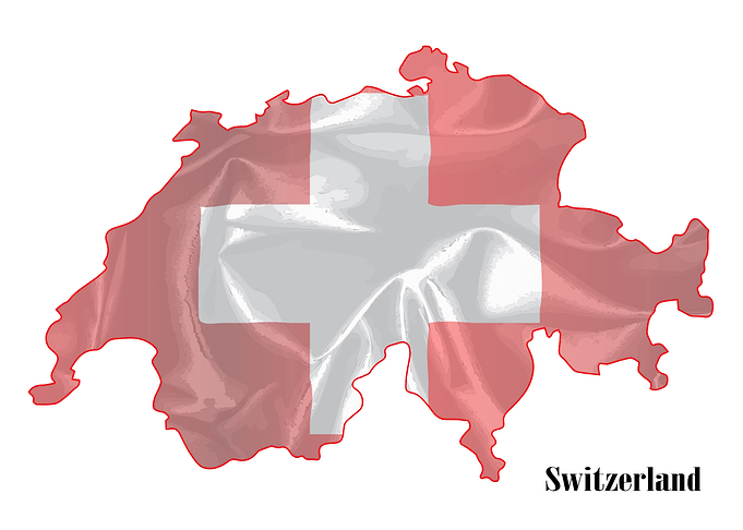 Switzerland Flag Map