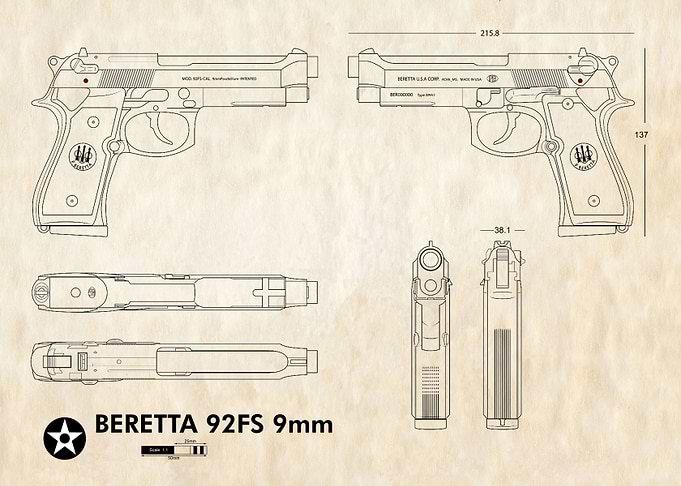 BERETTA 92FS 9 mm Handgun