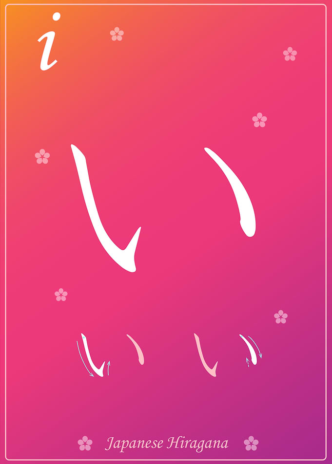 Japanese Hiragana I Orange
