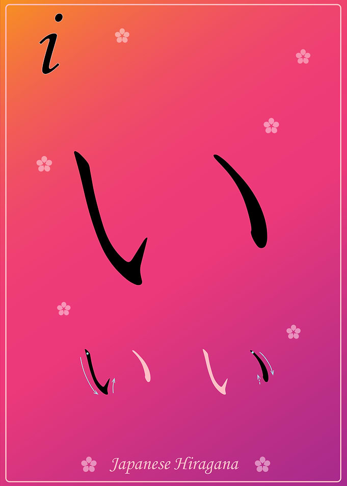 Japanese Hiragana I Orange