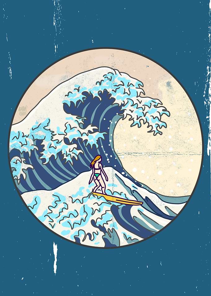 GREAT WAVE SURFER GIRL