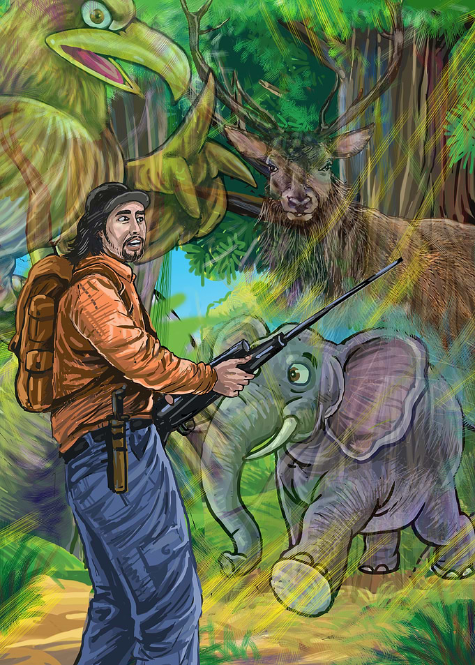The Hunter in the jungle