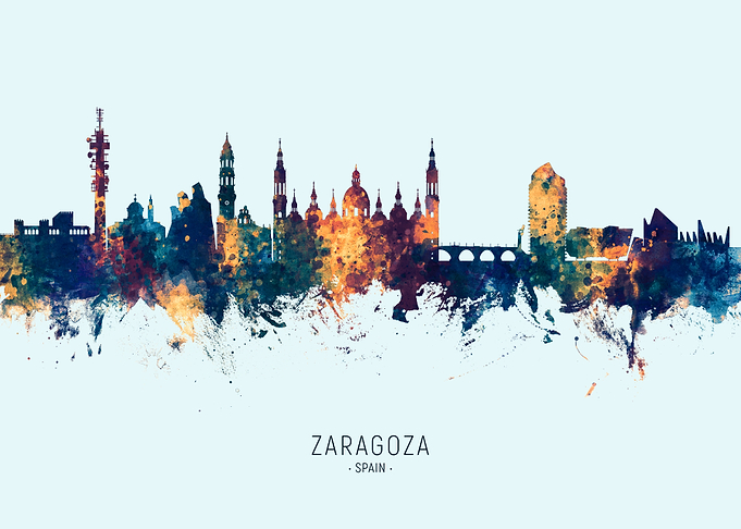 Zaragoza Spain Skyline
