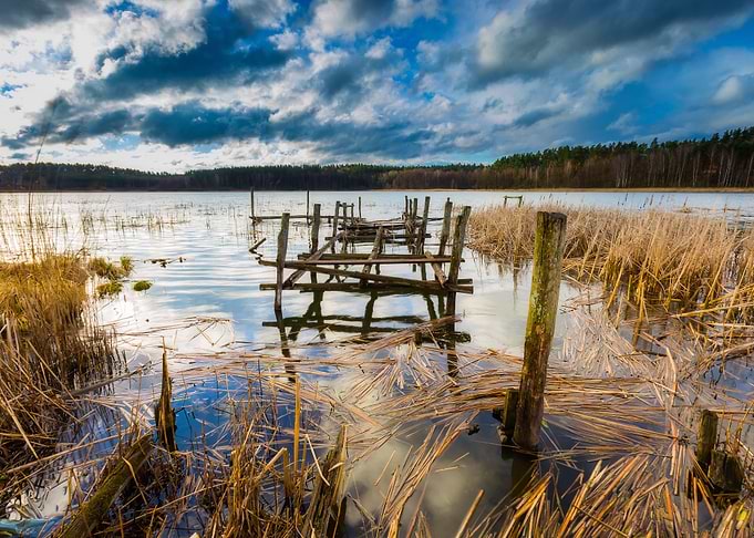 Lake With Old Destroyed Pi