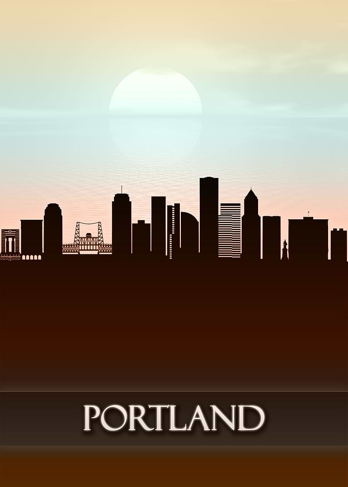 Portland City Skyline