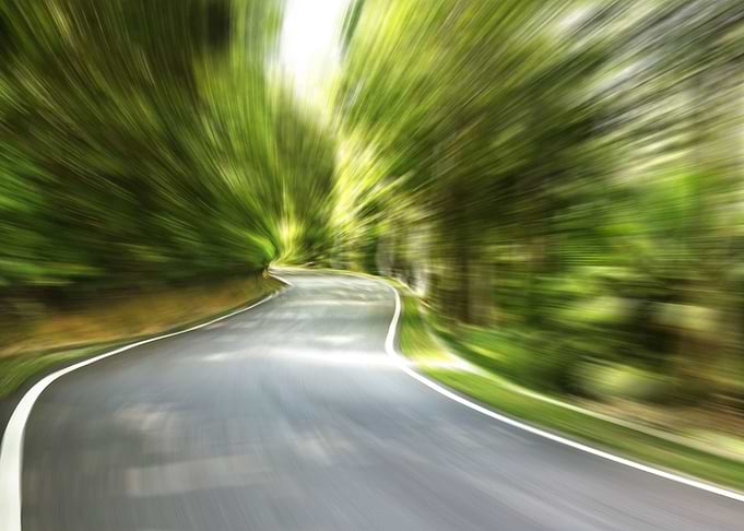 Curve Way Of Asphalt Road