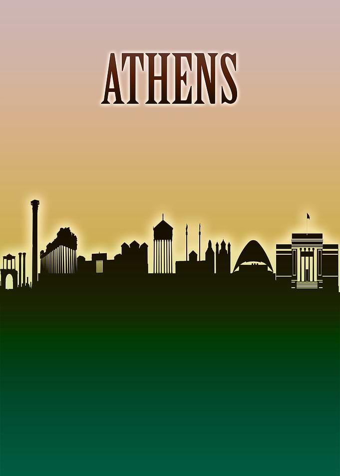 Athens Skyline Minimal