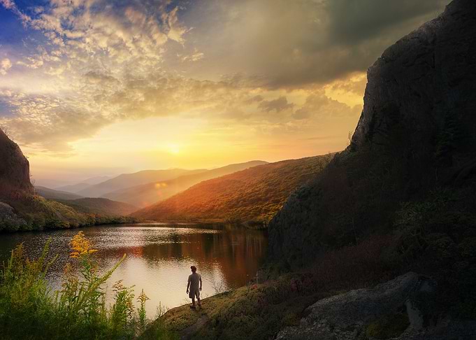 Mountains And Lake