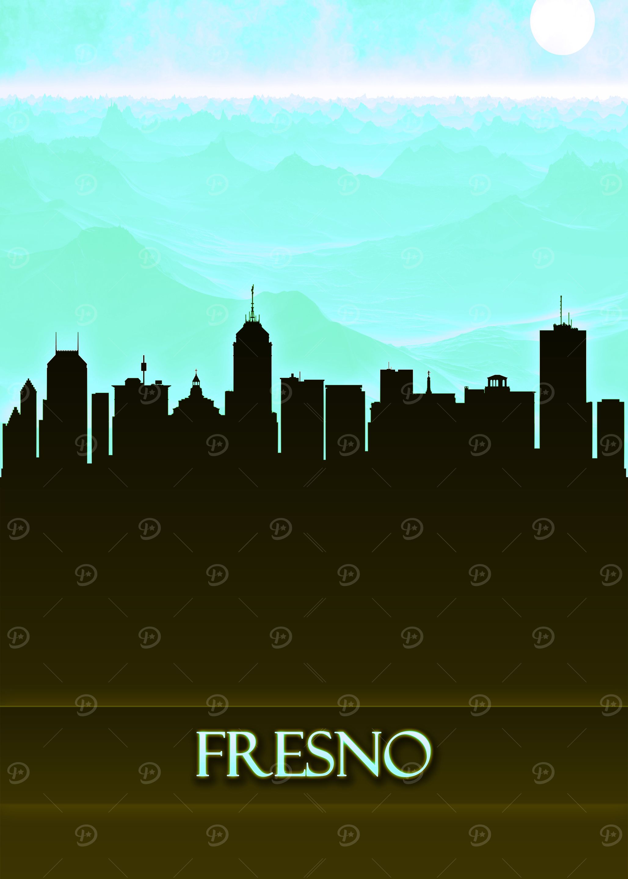 Fresno City Skyline