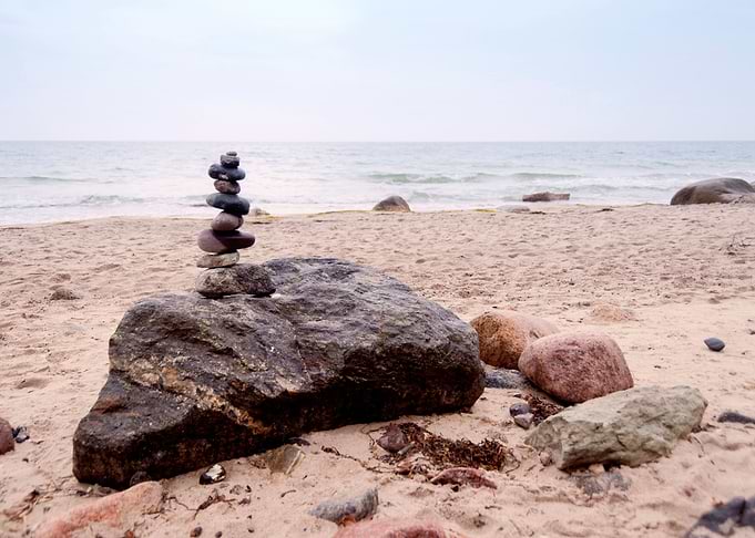 Balanced Pepples At The Ba