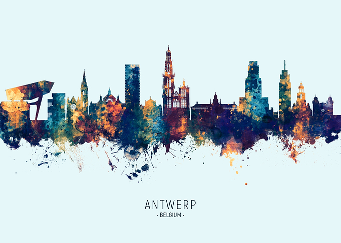 Antwerp Belgium Skyline